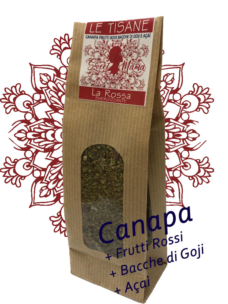 La Rossa: tisana canapa, frutti rossi e bacche di goji