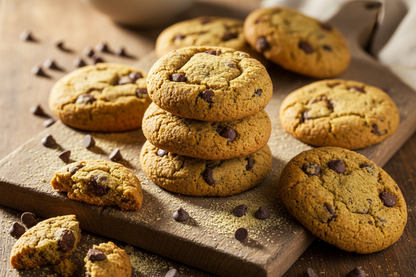 cookies con  farina di canapa e gocce di cioccolato 